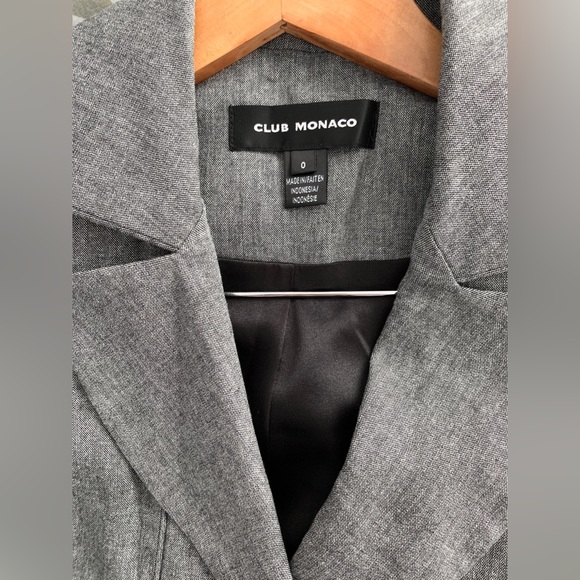 ❗️CLEAROUT❗️ LIKE-NEW! CLUB MONACO VINTAGE grey tweed wool blend BLAZER Size 0 - Picture 5 of 6